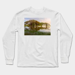 Shady tropical trees by the lake, Sri Lanka Long Sleeve T-Shirt